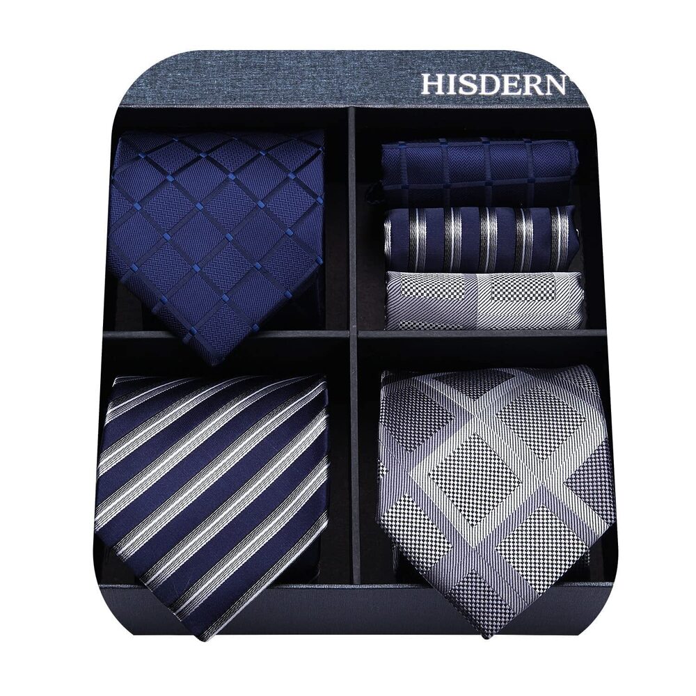 6673 Lot 3 PCS Classic 's Tie Set Necktie & Pocket Square Elegant Neck Ties